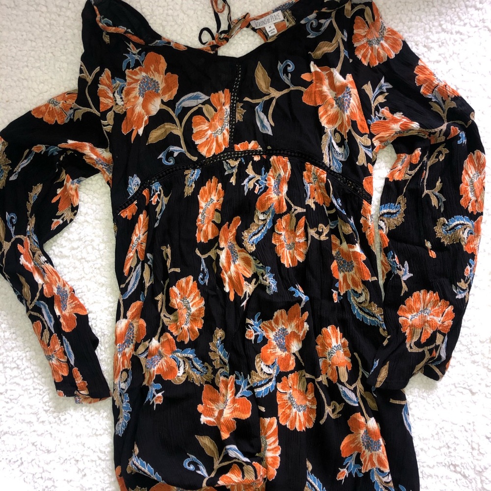 Patrons of peace boho long sleeve dress